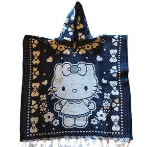 Hello Kitty and Kuromi Poncho Hoodie Zarape, Kids or Small Adult, One Si…
